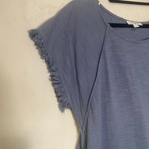 Umgee women's S relaxed fit high low raw hem distressed T shirt dress EUC - Picture 3 of 7